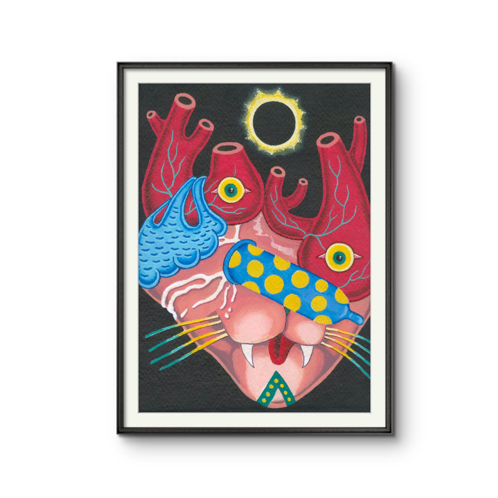 Kinky Cat Heart - Limited Edition Print of 30