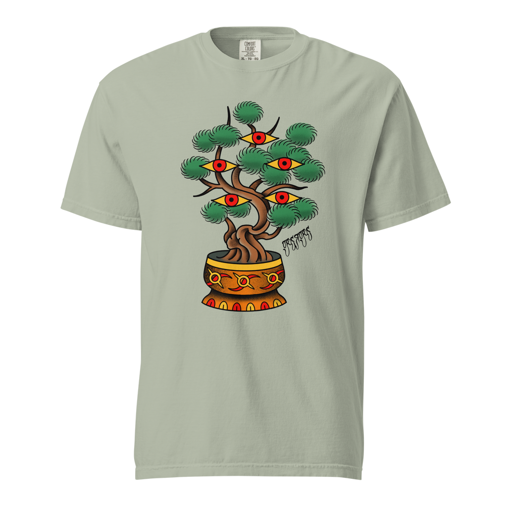 Bold eyed bonzai loose fit t-shirt - premium heavyweight graphic Tee