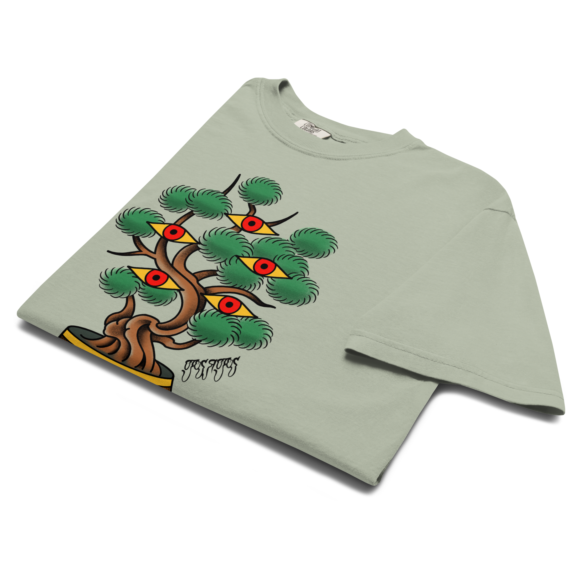 Bold eyed bonzai loose fit t-shirt - premium heavyweight graphic Tee