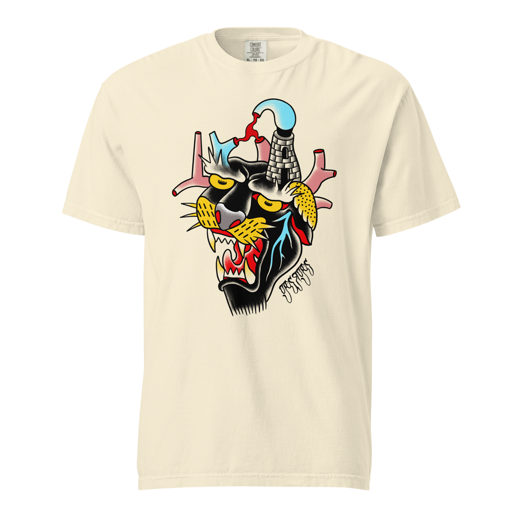 Bold panther loose fit t-shirt- premium heavyweight graphic Tee