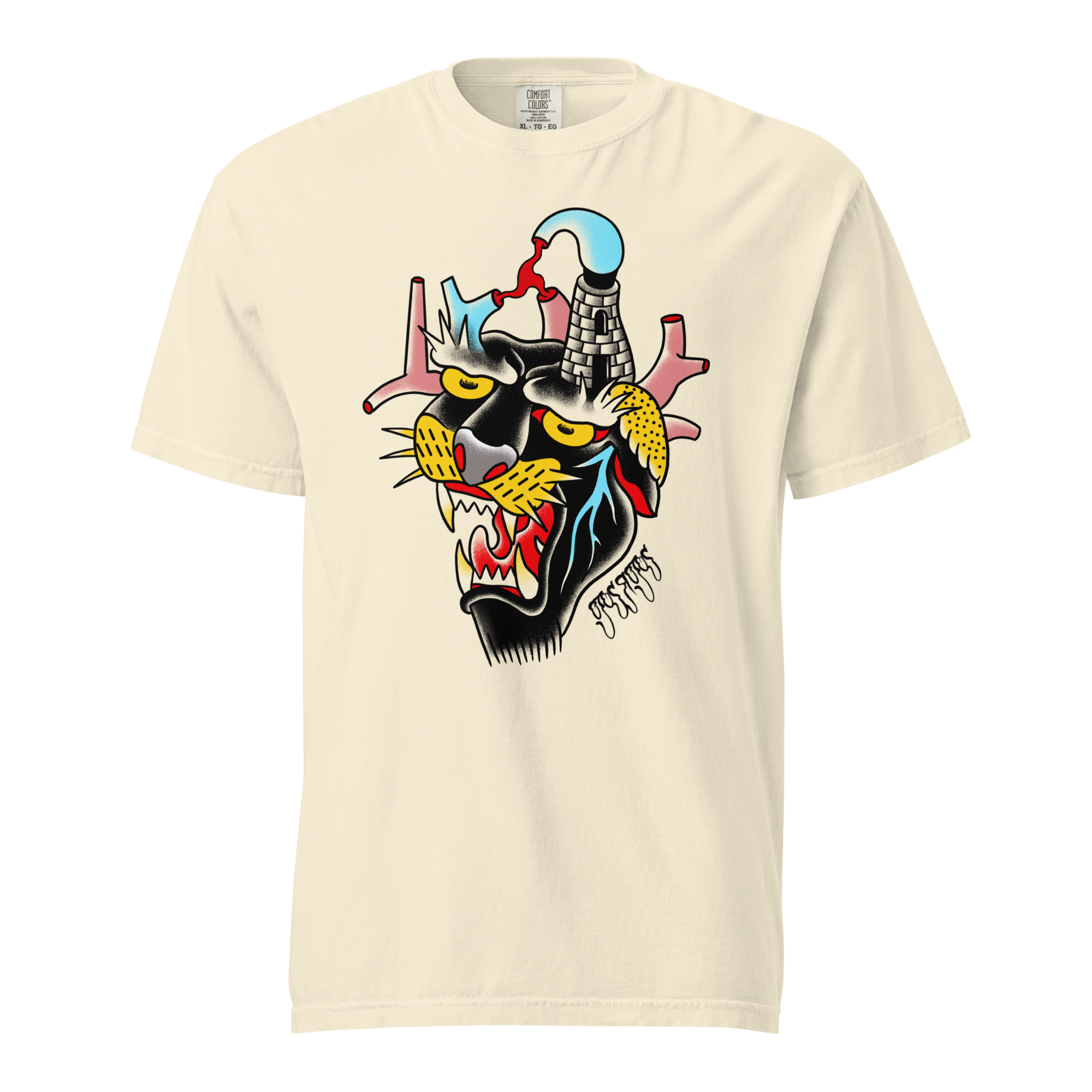 Bold panther loose fit t-shirt- premium heavyweight graphic Tee