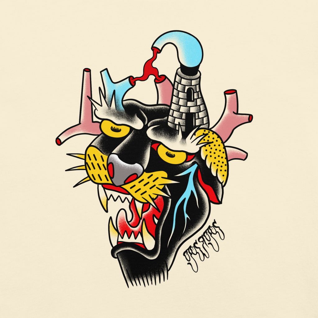 Bold panther loose fit t-shirt- premium heavyweight graphic Tee