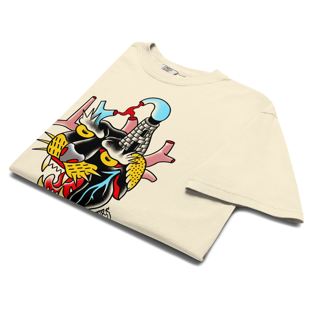 Bold panther loose fit t-shirt- premium heavyweight graphic Tee