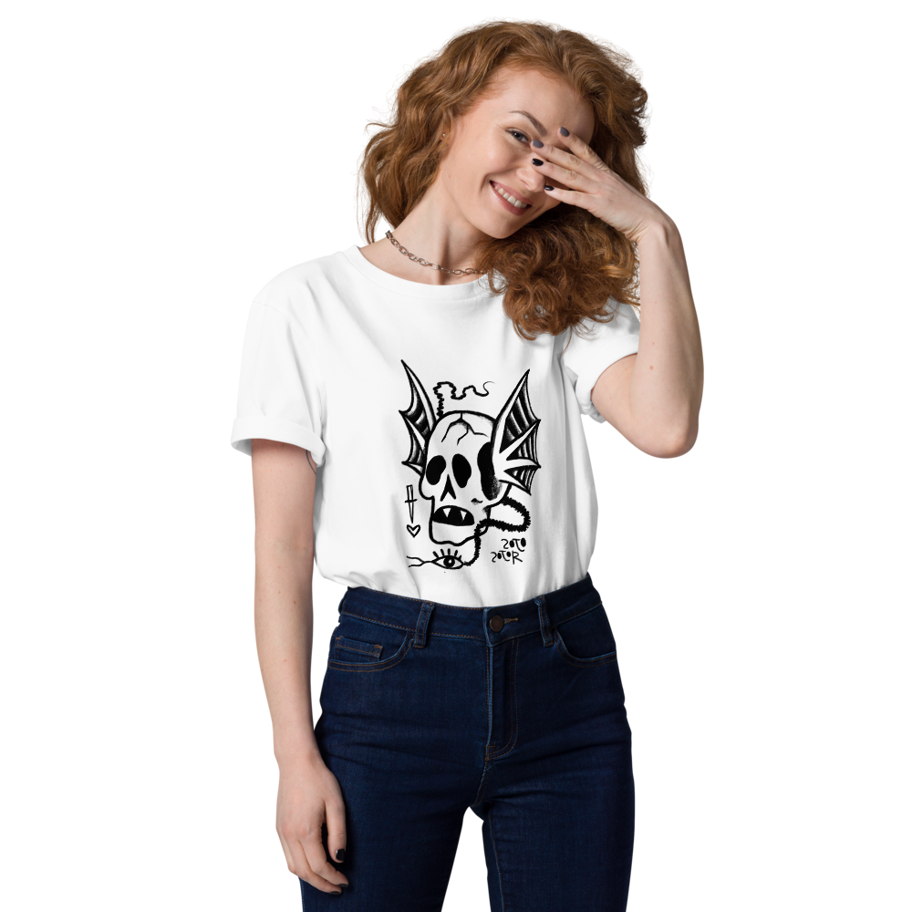 Bat Skull Tee — Hand-drawn Streetwear Graphic T-Shirt