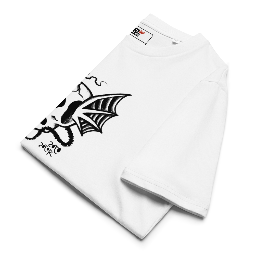 Bat Skull Tee — Hand-drawn Streetwear Graphic T-Shirt